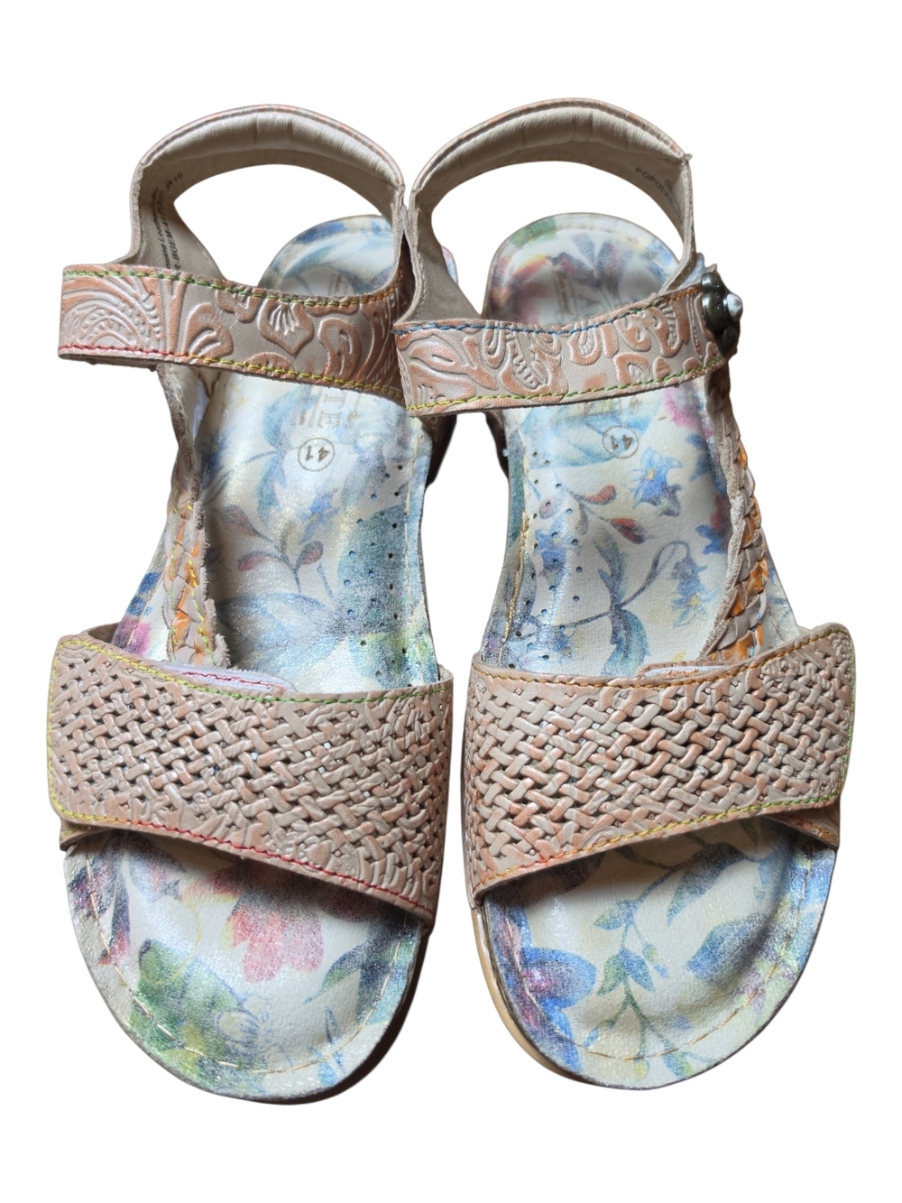 L’ARTISTE‎ by SPRING STEP | Popular Sandals Hand-Painted Floral Leather | US 10